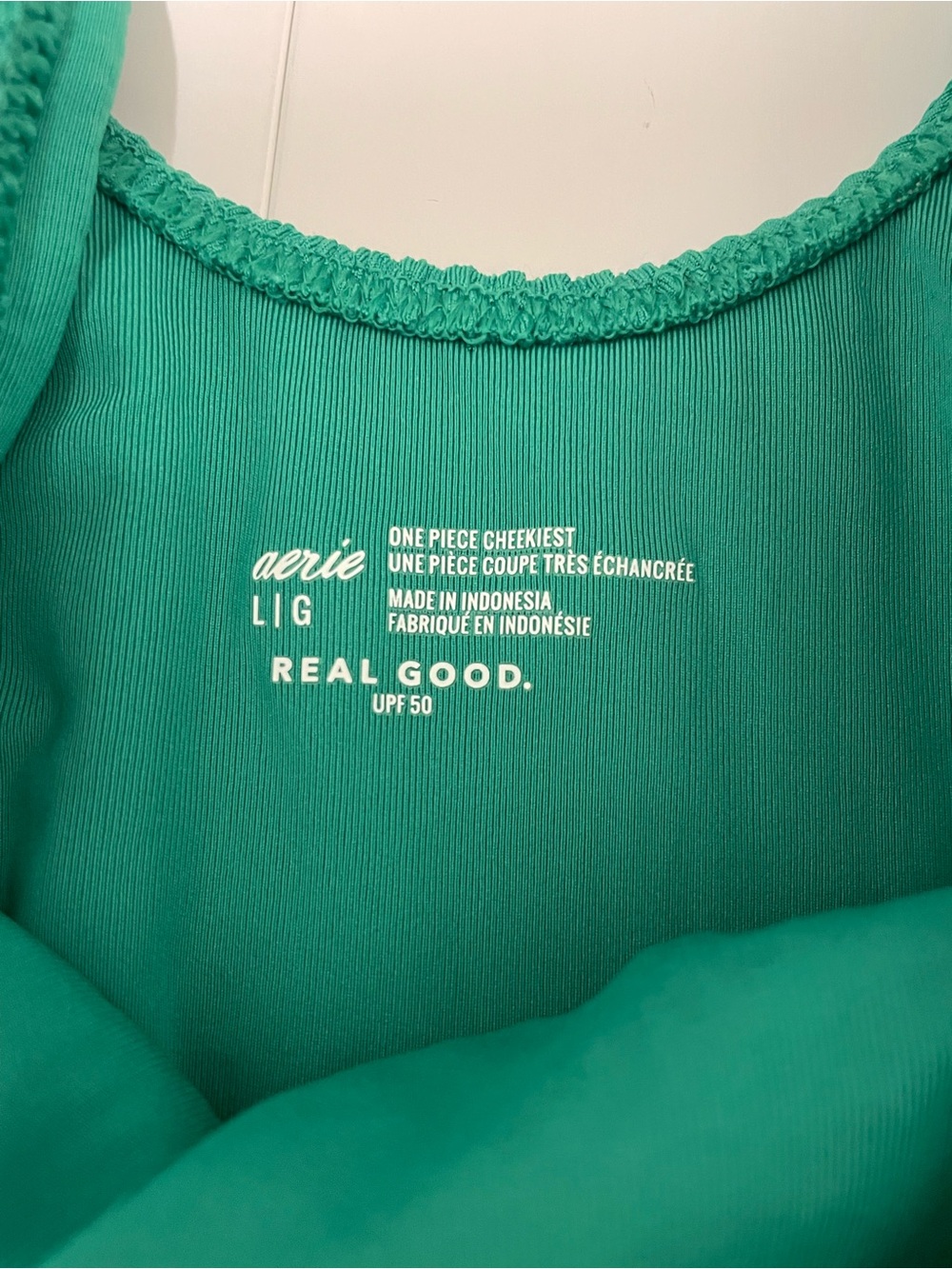Aerie Brand Birthday Scoop Cheekiest One Piece Swimsuit Jelly Bean Green Large - Picture 4 of 7